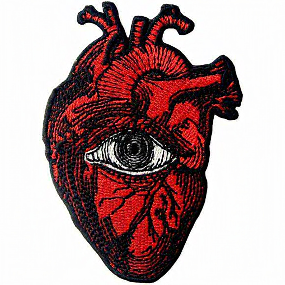 All Seeing Eye On‎ Heart Embroidered Badge Iron On Patch